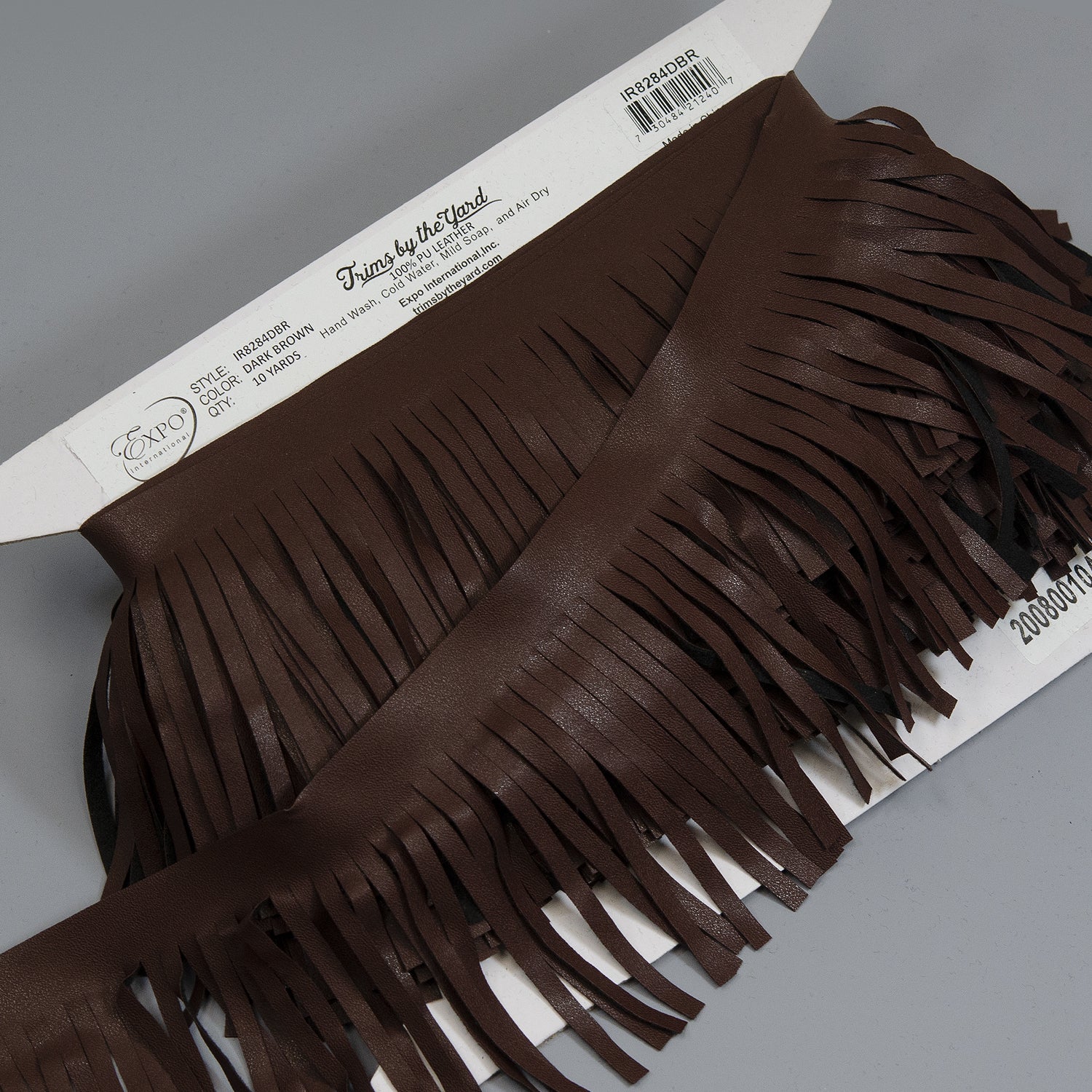 4" Matte Finish Vegan Leather Fringe Trim (Sold by the Yard) Trims & Fringes