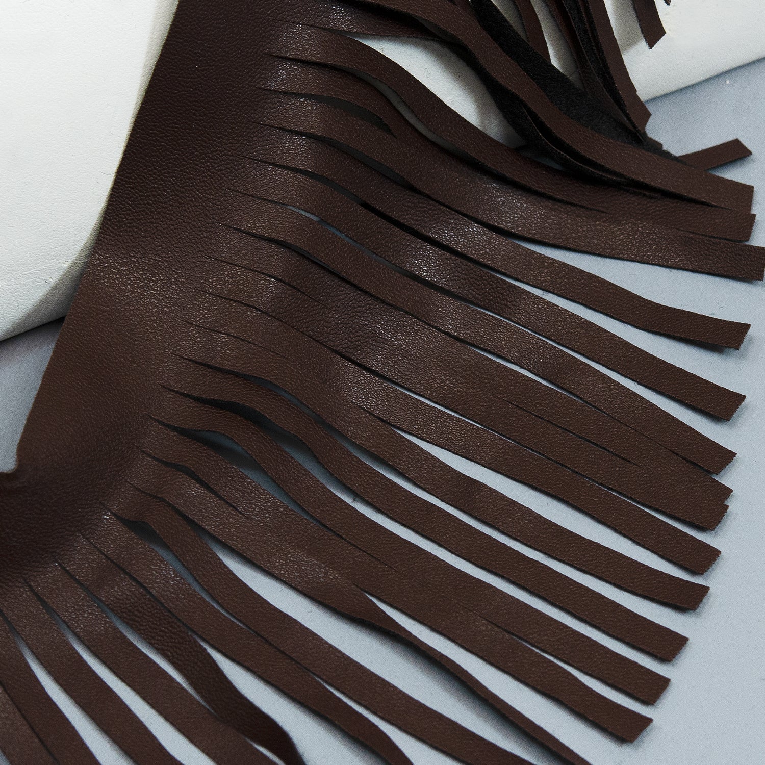 4" Matte Finish Vegan Leather Fringe Trim (Sold by the Yard) Trims & Fringes