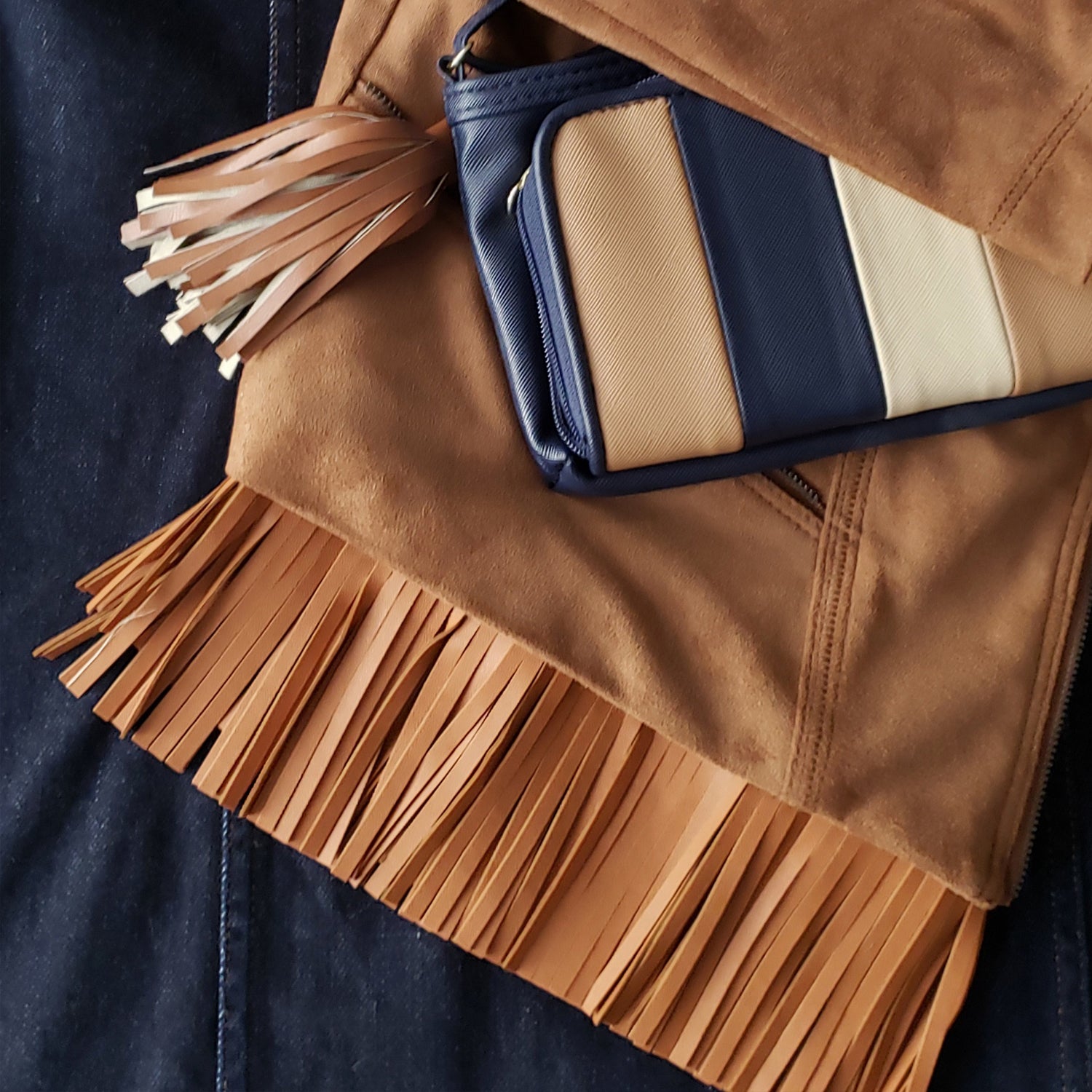 4" Matte Finish Vegan Leather Fringe Trim (Sold by the Yard) Trims & Fringes