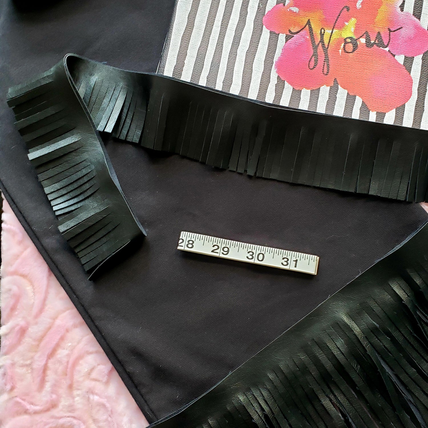 4" Matte Finish Vegan Leather Fringe Trim (Sold by the Yard) Trims & Fringes