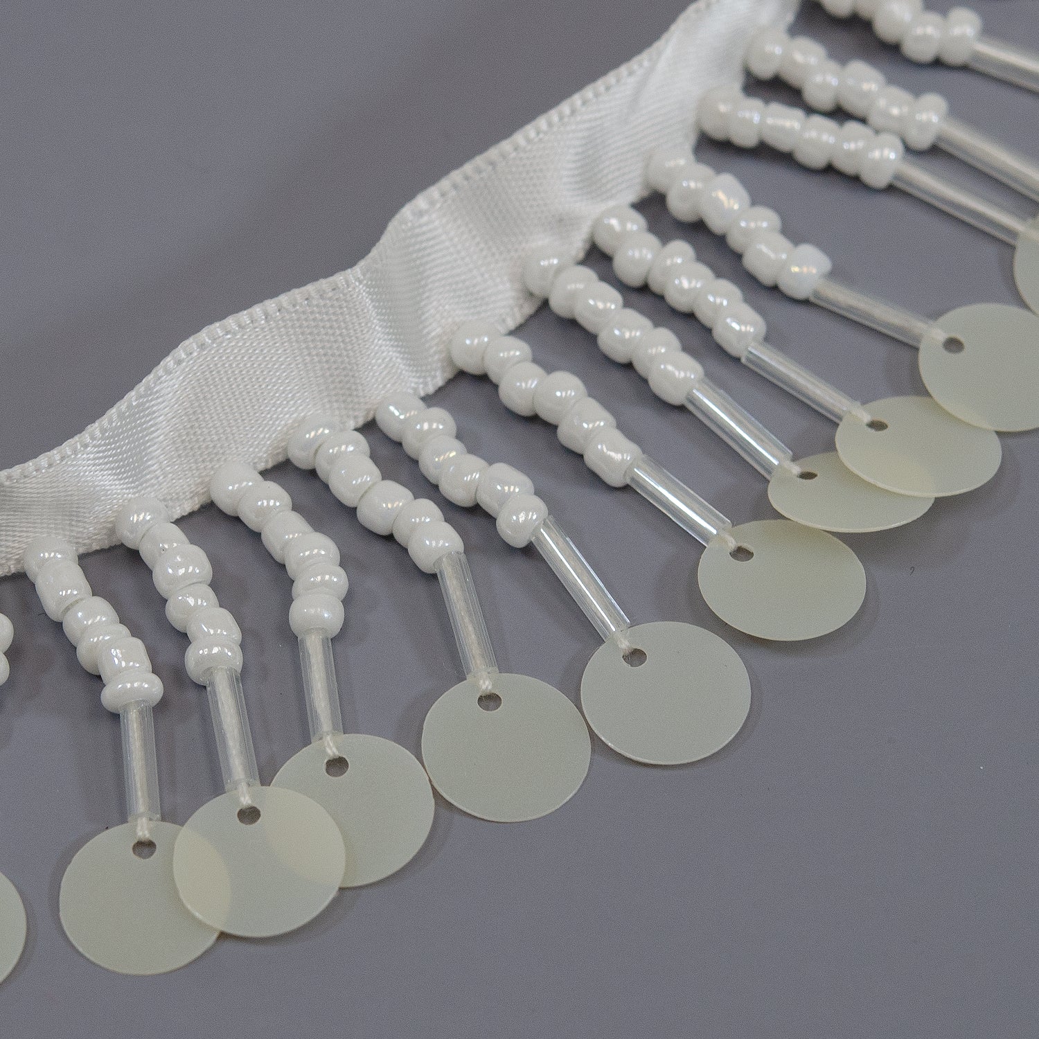 Lorraine 1-1/2" Beaded and Sequined Fringe Trim (Sold by the Yard) Trims & Fringes