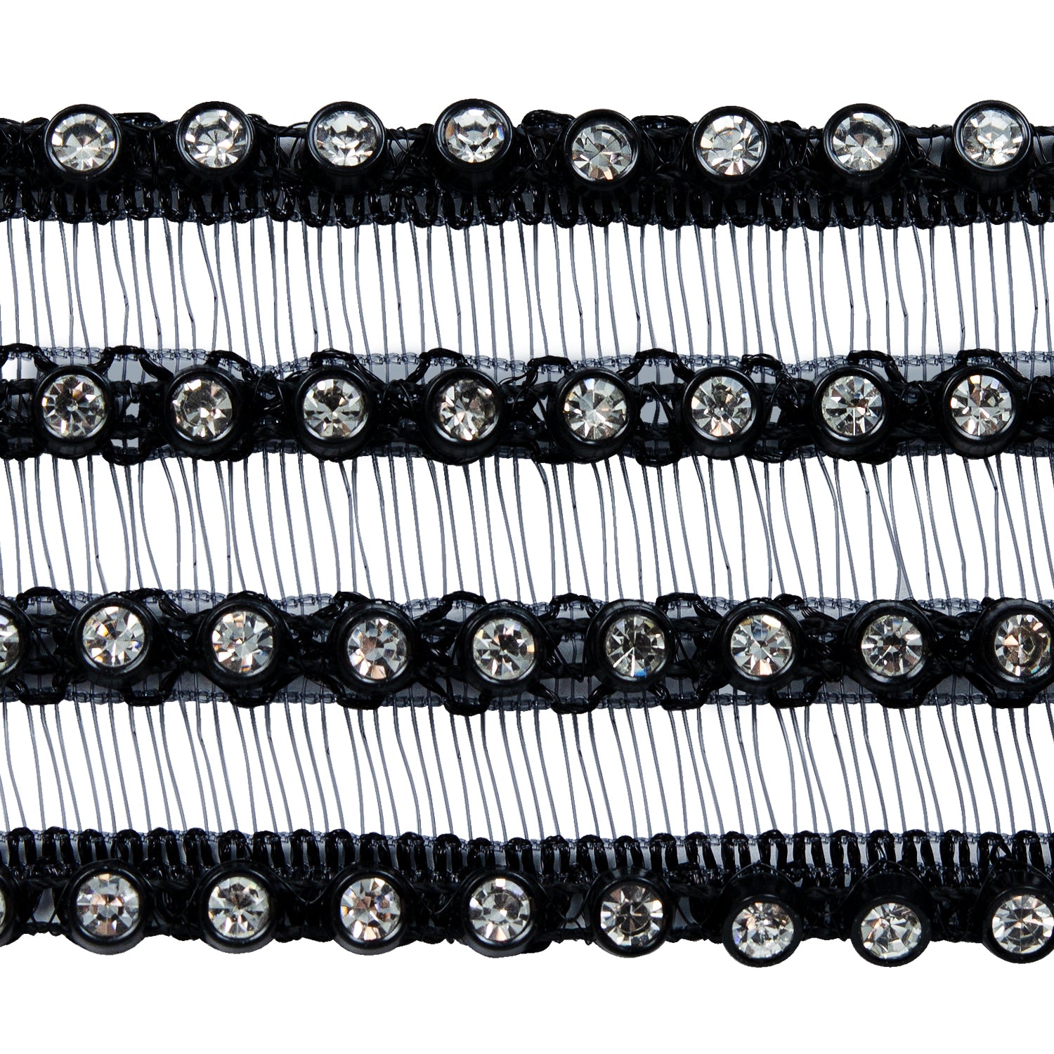 Aliya 1-1/2" Wide 4 Row Rhinestone Trim (Sold by the Yard) Trims & Fringes