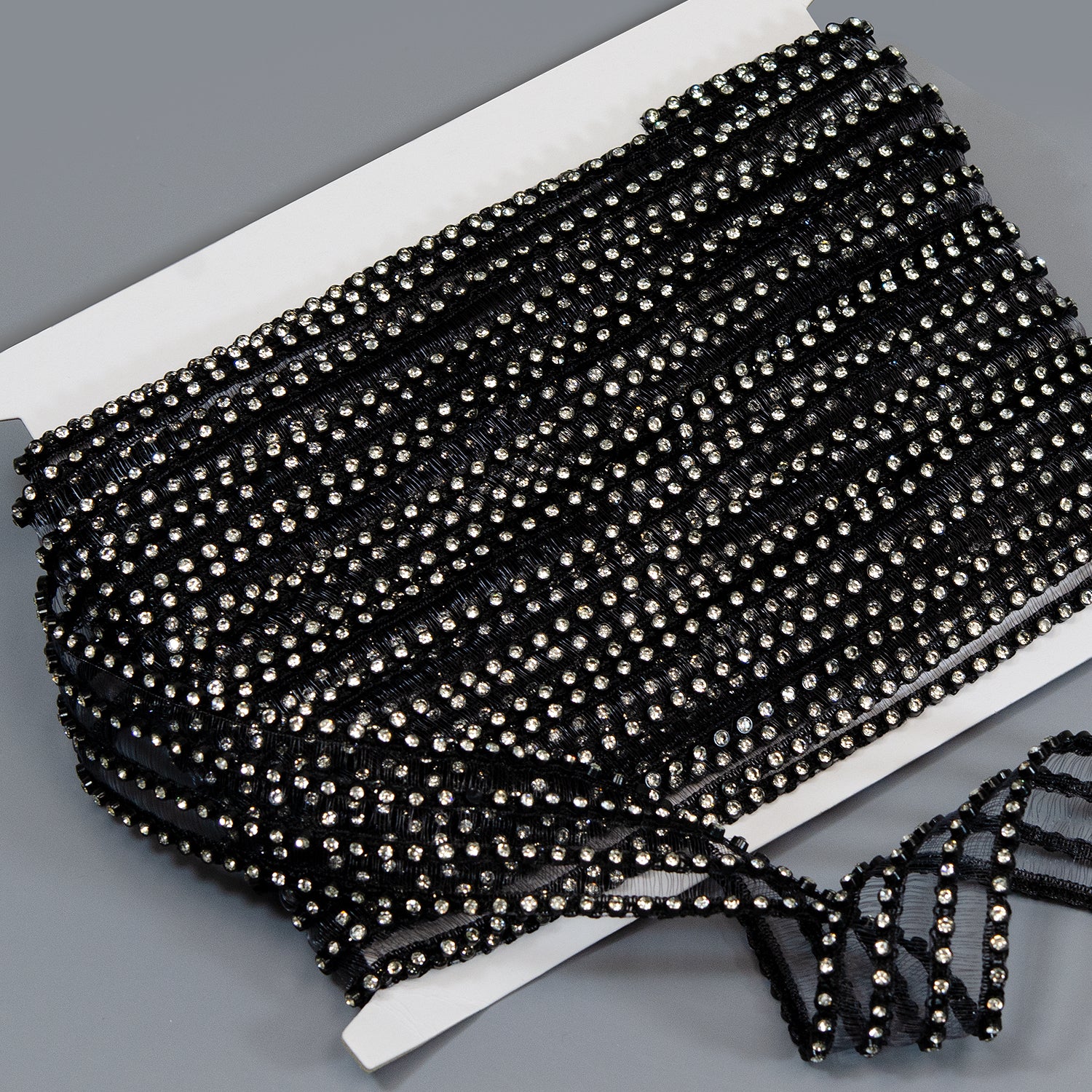 Aliya 1-1/2" Wide 4 Row Rhinestone Trim (Sold by the Yard) Trims & Fringes