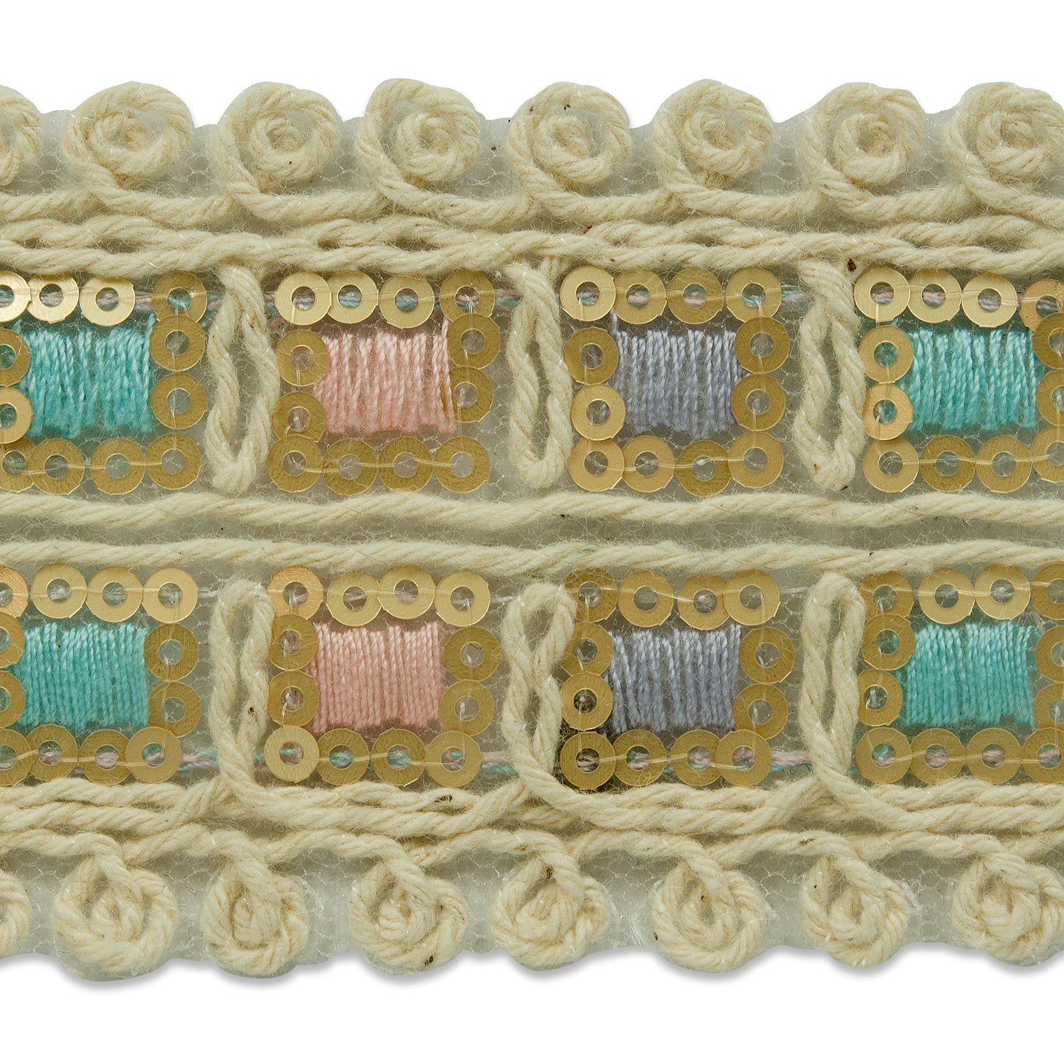 Ophelia 1-3/4" Wide Designer Sequin Trim (Sold by the Yard) Trims & Fringes