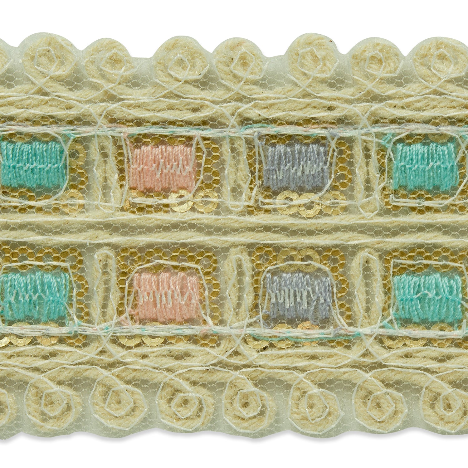 Ophelia 1-3/4" Wide Designer Sequin Trim (Sold by the Yard) Trims & Fringes