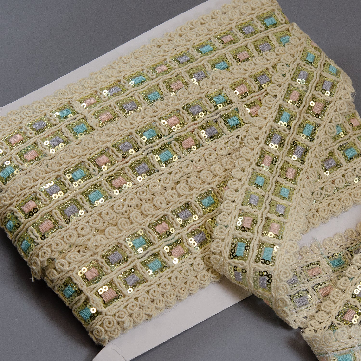 Ophelia 1-3/4" Wide Designer Sequin Trim (Sold by the Yard) Trims & Fringes