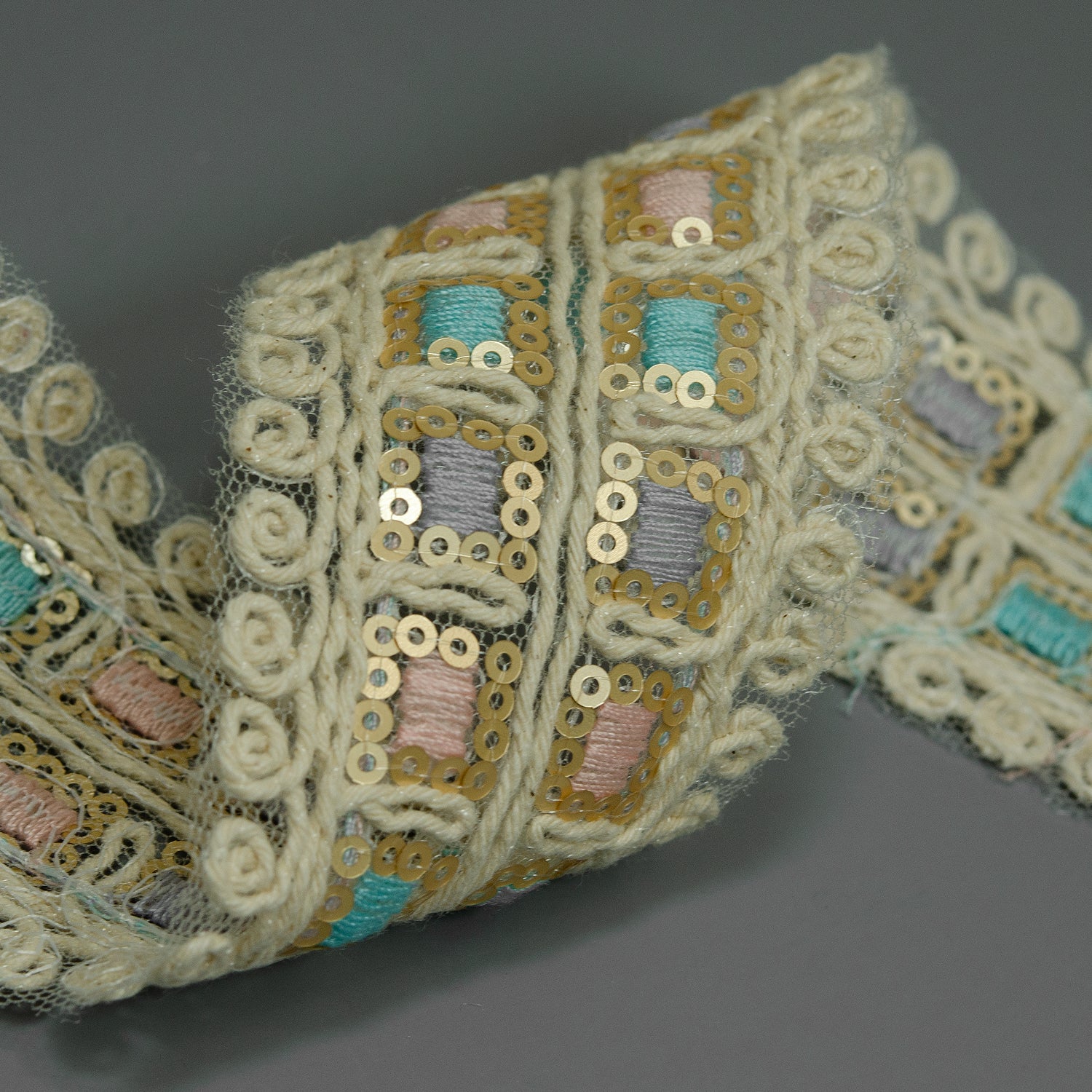 Ophelia 1-3/4" Wide Designer Sequin Trim (Sold by the Yard) Trims & Fringes