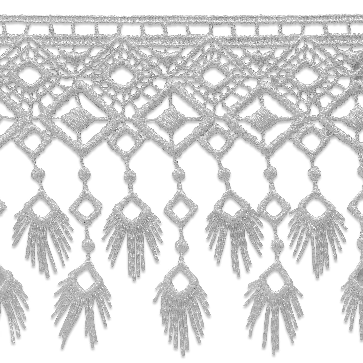 Anemone Peacock Dangle Venice Trim (Sold by the Yard) White Trims & Fringes