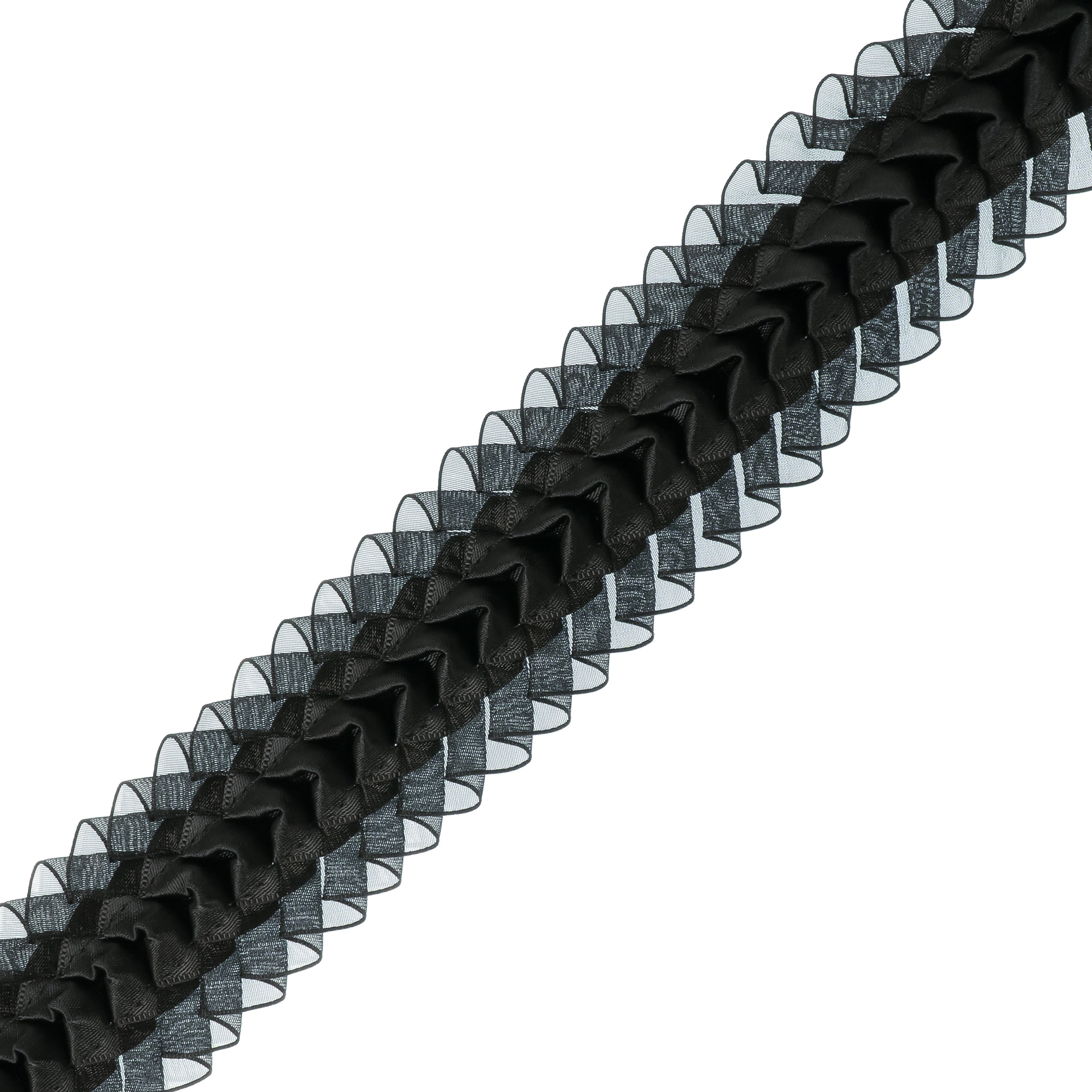 Majesty Ruffled Trim (Sold by the Yard) Black