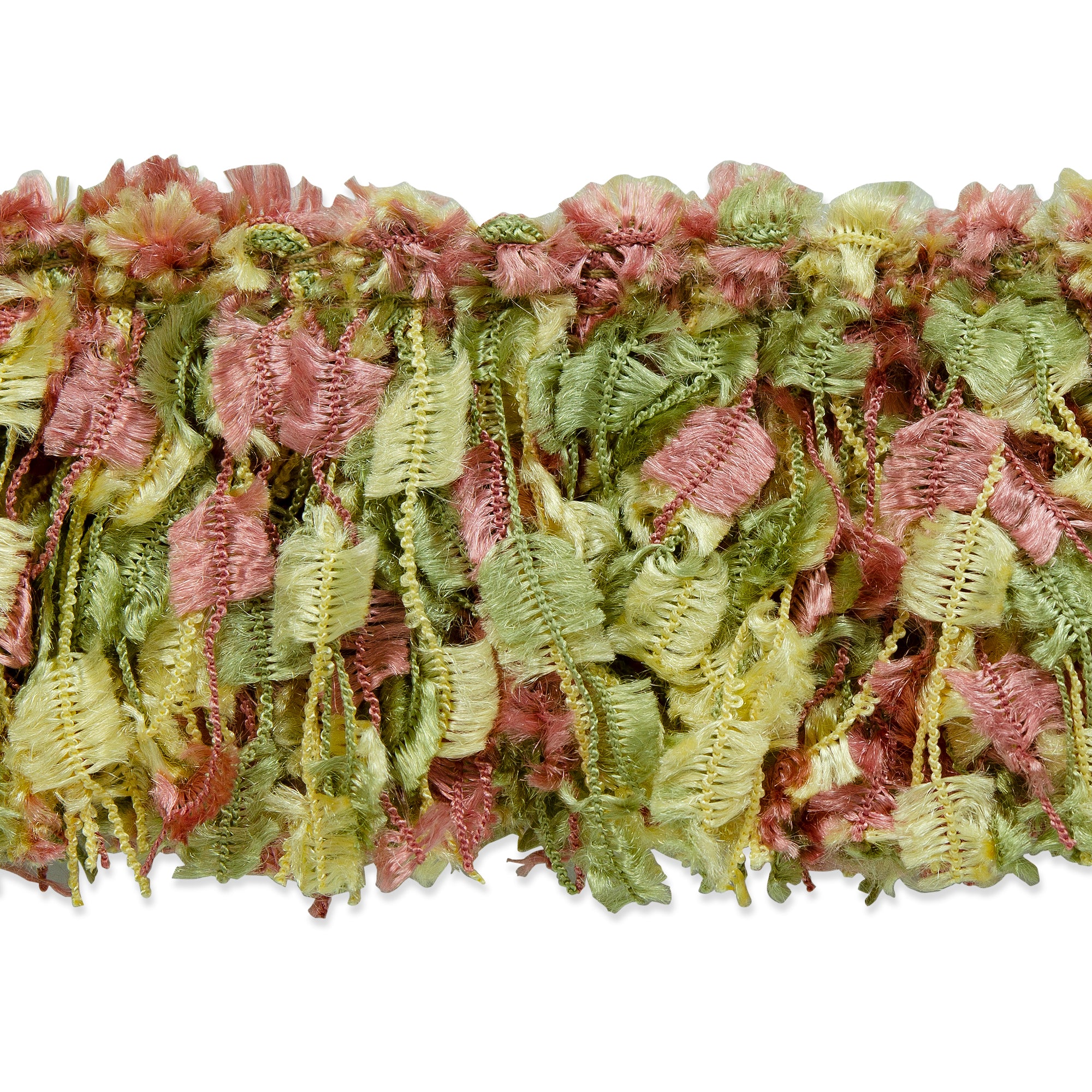 Confetti Cut Fringe - Cinnamon Multi (Sold by the Yard) Mauve Green Trims & Fringes