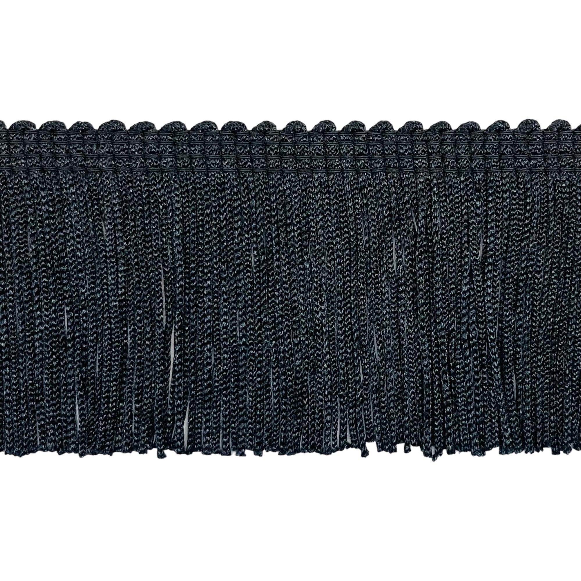 2" Stretch Chainette Fringe Trim (Sold by the Yard) Black Chainette Fringe