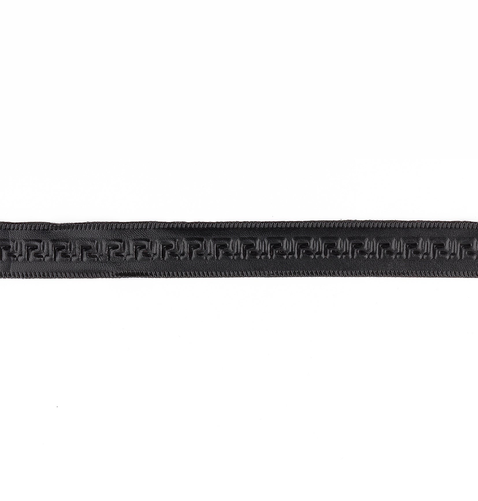 Cassandra Greek Key Embossed Vegan Leather Tape Trim (Sold by the Yard) Black Trims & Fringes