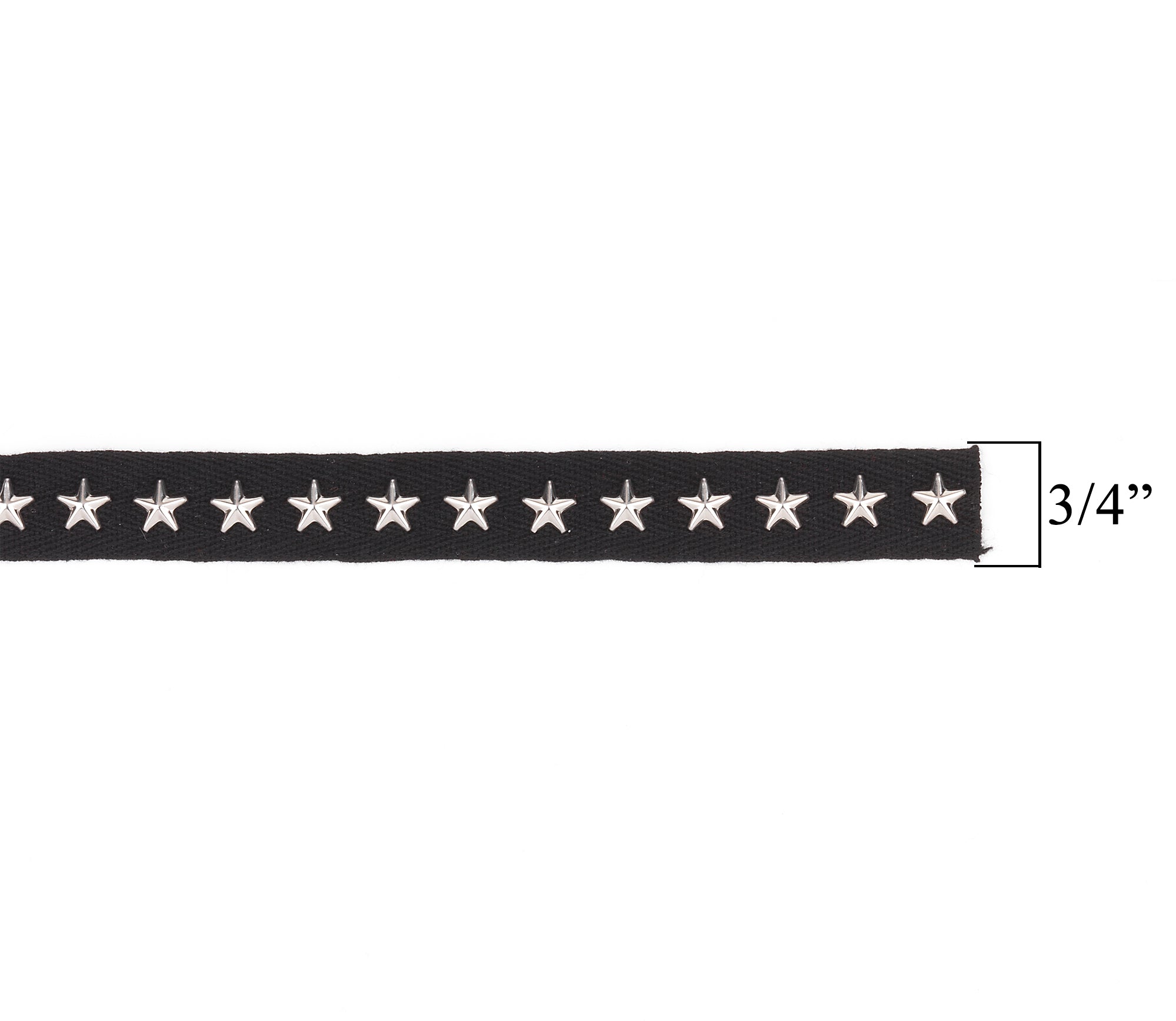 Danica 3/4" Wide Silver Star Studded Tape Trim (Sold by the Yard)