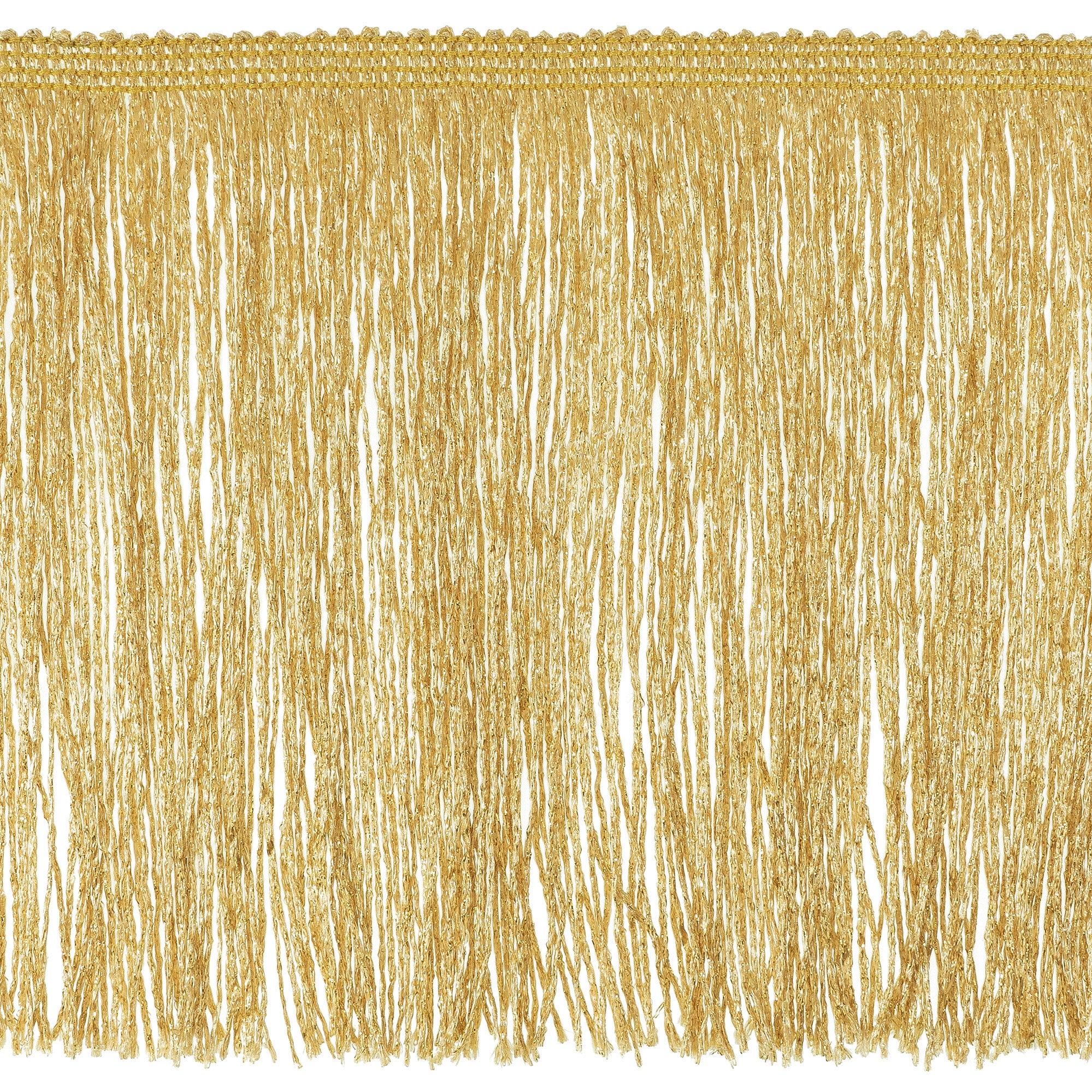 12" Glitter Chainette Fringe Trim (Sold by the Yard) Metallic Gold Chainette Fringe