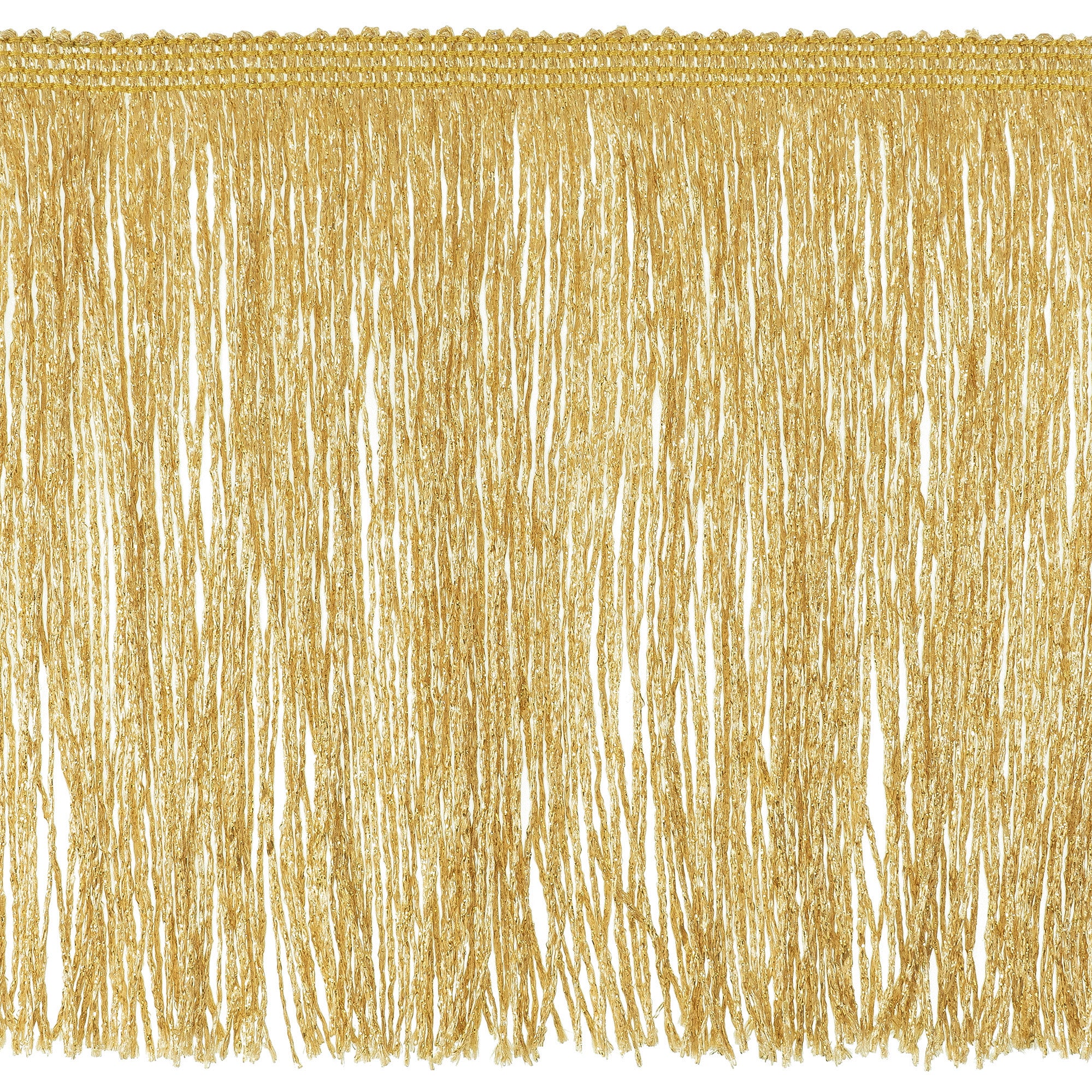 18" Glitter Chainette Fringe Trim (Sold by the Yard) Metallic Gold Chainette Fringe