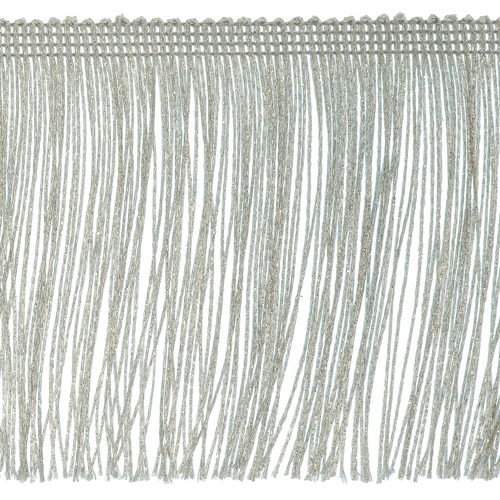 18" Glitter Chainette Fringe Trim (Sold by the Yard) Metallic Silver Chainette Fringe