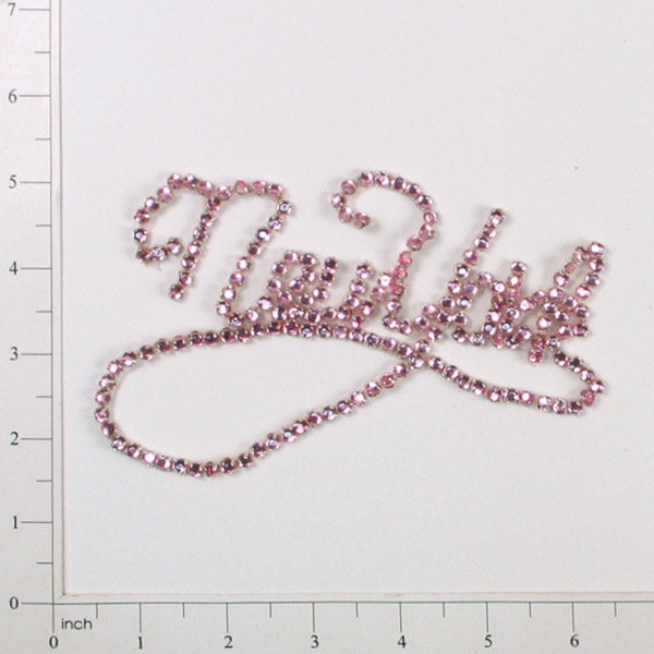 New York Jewel Rhinestone Applique/Patch - Pink Sequin & Beaded Appliques