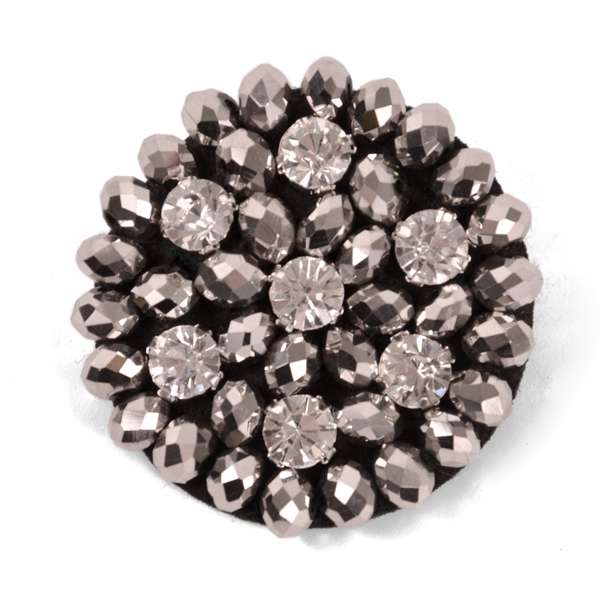 Jewel Round Brooch 2" - Silver Accessories