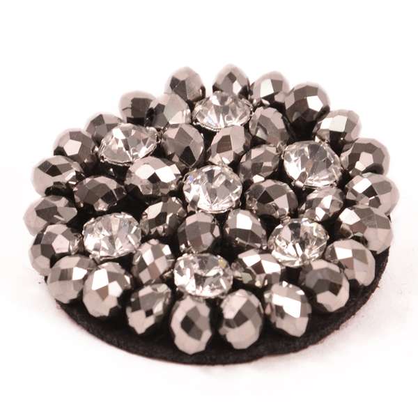 Jewel Round Brooch 2" - Silver Accessories