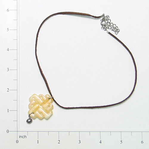 Leather Necklace With Carved Pendant Accessories