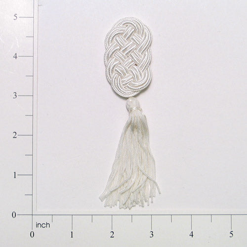 Decorative Frog Tassel 5" x 1 1/4" White Tassels and Tiebacks