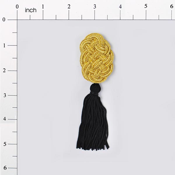 Elegant Dual-Tone Frog Tassel 5" x 1 1/4" Metallic Gold Bargain Basement