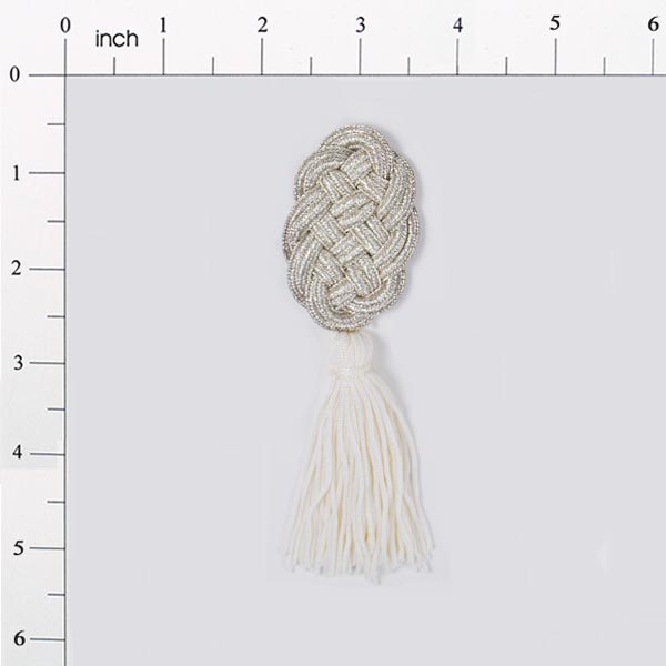 Elegant Braided Frog Tassel Embellishment - 4 3/4" x 1 1/4" Bargain Basement