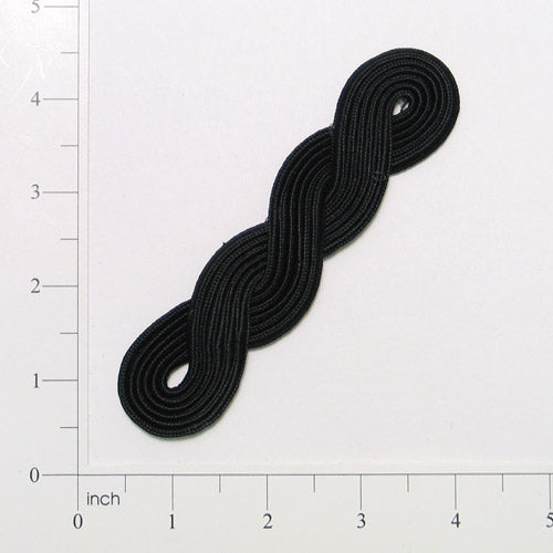 Long Rounded Frog Closure Fastener - 5" x 1 1/2" Black Buttons & Closures