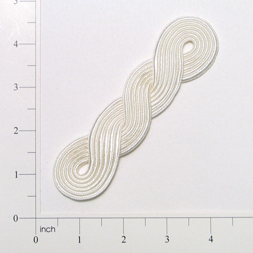 Long Rounded Frog Closure Fastener - 5" x 1 1/2" White Buttons & Closures