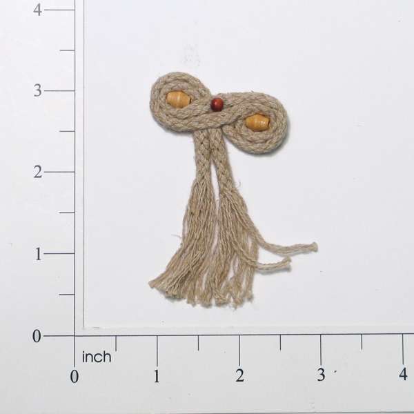 Woven Bow Natural Closure 2 3/4" x 1 3/4" - Natural Multi Buttons & Closures
