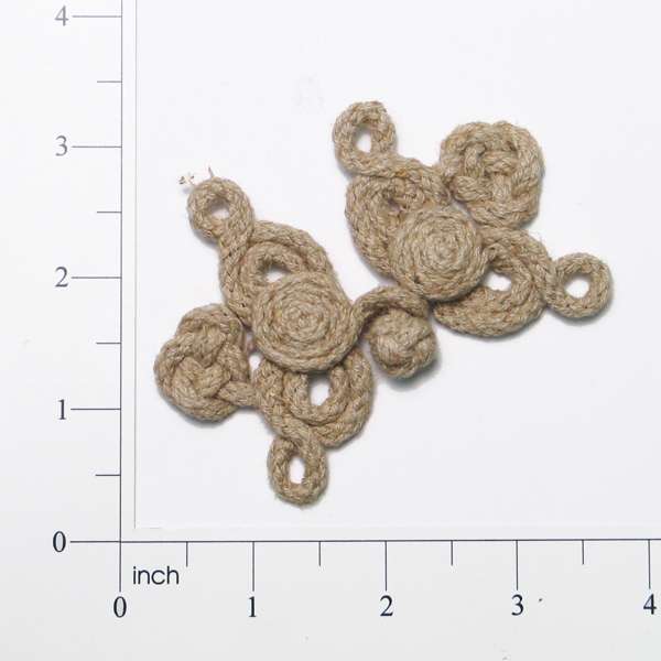 Braided Butterfly Natural Closure Fastener - 3 1/4" x 2 3/4" Buttons & Closures