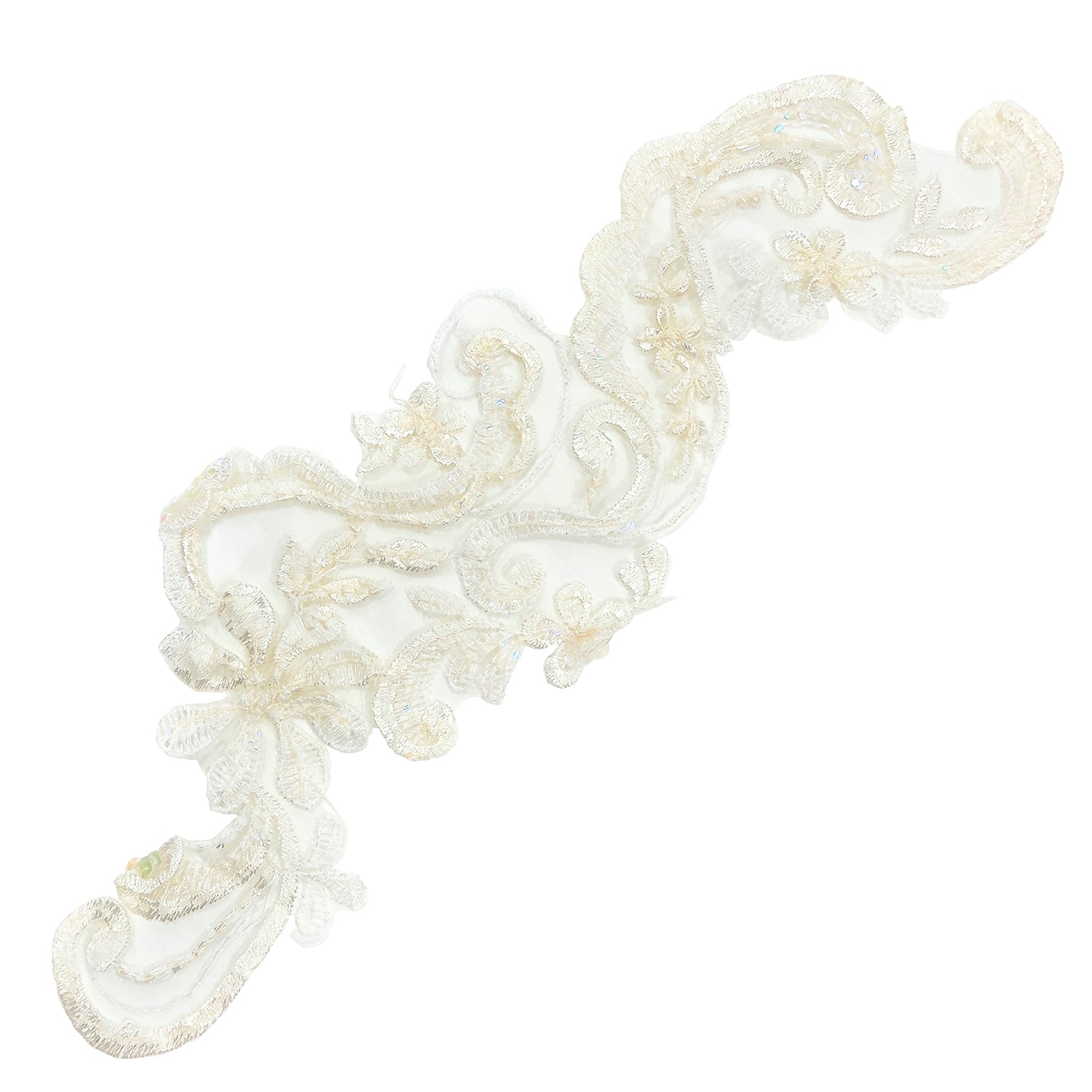 Vintage Floret With Swag Bridal Applique/Patch Pack of 2 - Ivory