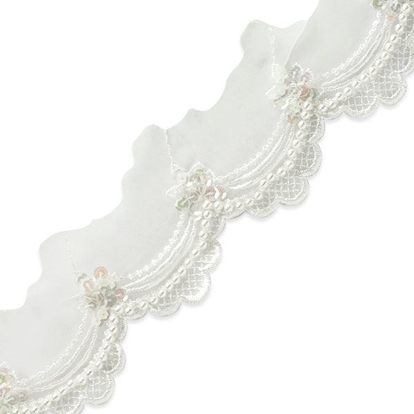 Vintage Scallop Lace Trim (Sold by the Yard) White Trims & Fringes