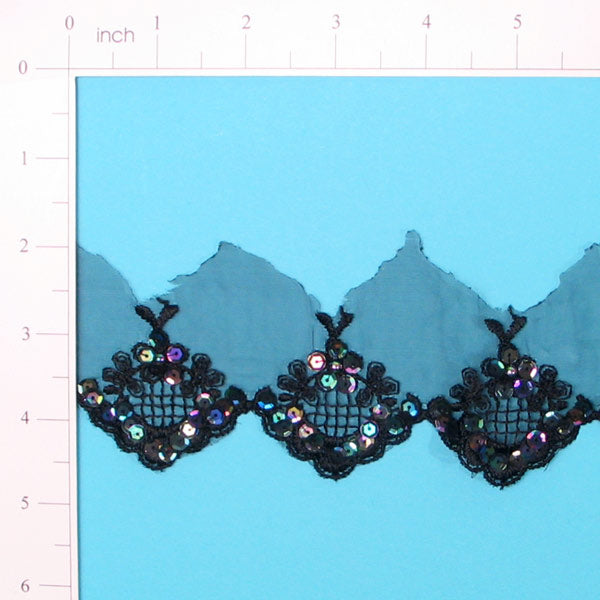 Vintage Diamond Lace Trim (Sold by the Yard) Black Iris Trims & Fringes