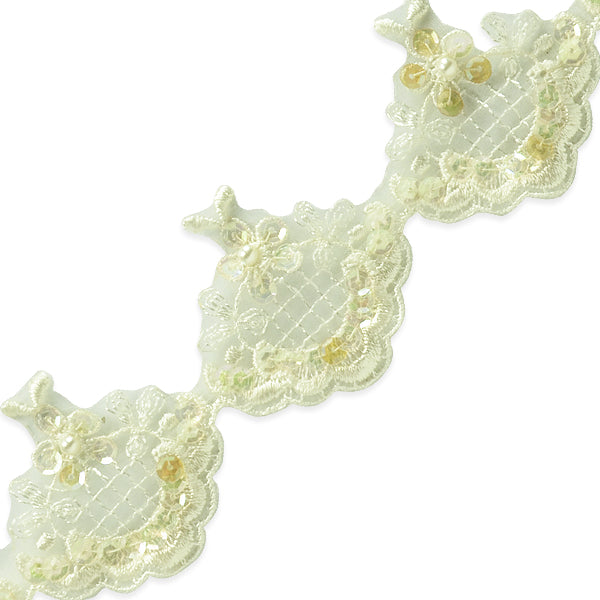 Vintage Diamond Lace Trim (Sold by the Yard) Ivory Trims & Fringes