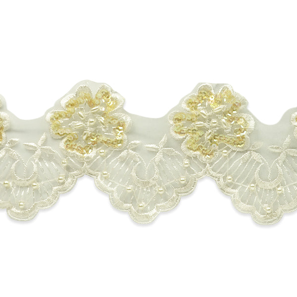 3 1/2" Vintage Rose Lace Trim (Sold by the Yard) Ivory Trims & Fringes