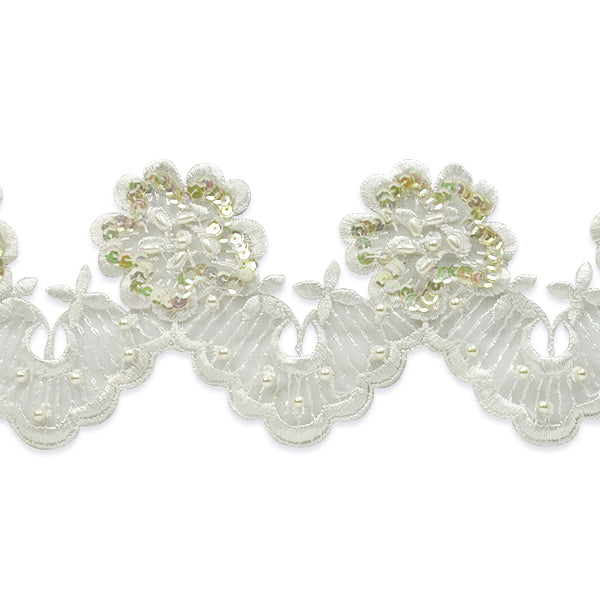 3 1/2" Vintage Rose Lace Trim (Sold by the Yard) White Trims & Fringes