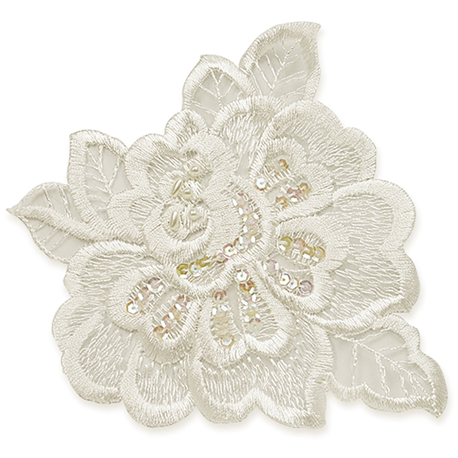 Vintage Rose Lace Applique 6" x 5 1/2" - Ivory