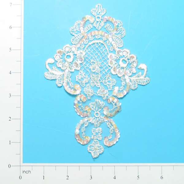 Vintage Oriental Teardrop Bridal Applique/Patch Ivory Bargain Basement