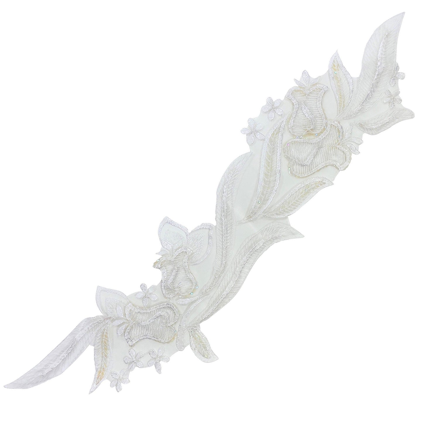 Vintage Bridal Tulip Lace Applique (Pack of 2) - White Bridal