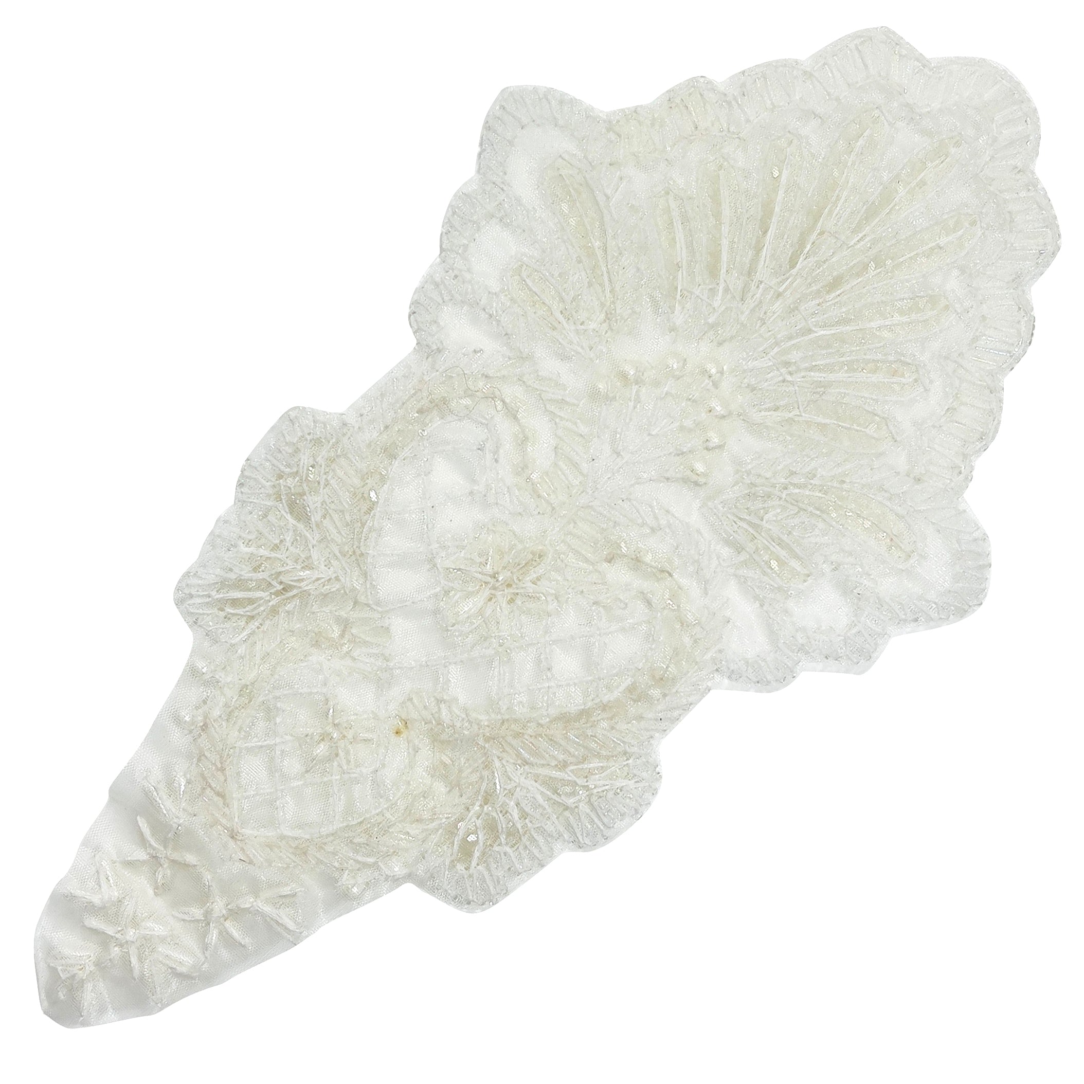 Vintage Bridal Flower Teardrop Lace Applique/Patch - White Bridal
