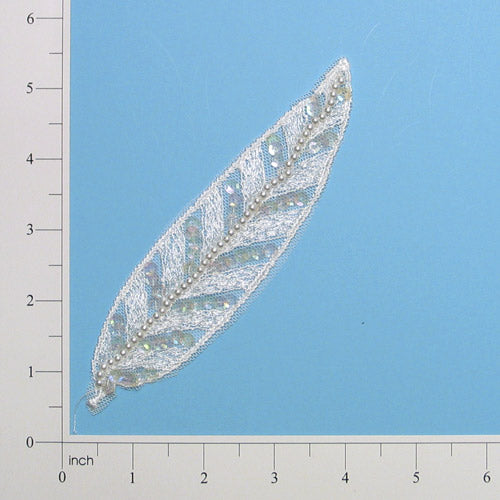 Vintage Leaf Lace Applique/Patch Lace, Ribbon & Pearl Appliques
