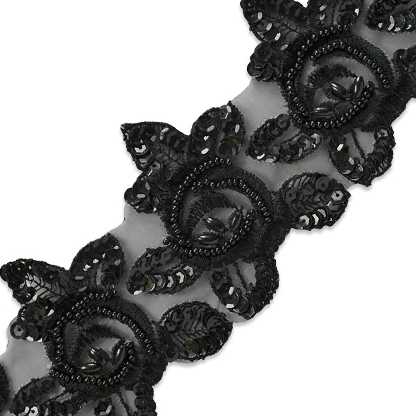 Vintage Rose Lace Trim (Sold by the Yard) Black Trims & Fringes