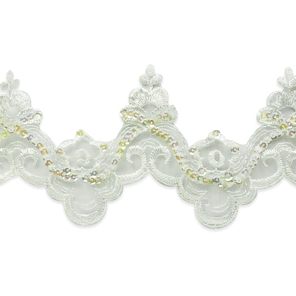 Queen Of Hearts Lace Trim - White (Sold by the Yard) Trims & Fringes