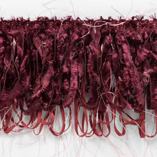 Loop Fiber Fringe Trim (Sold by the Yard) Burgundy Multi Trims & Fringes