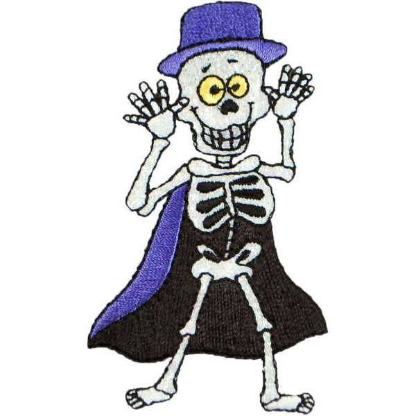 Halloween Silly Skeleton Iron-on Applique/Patch - Multi Colors Iron-on Embroidered Appliques