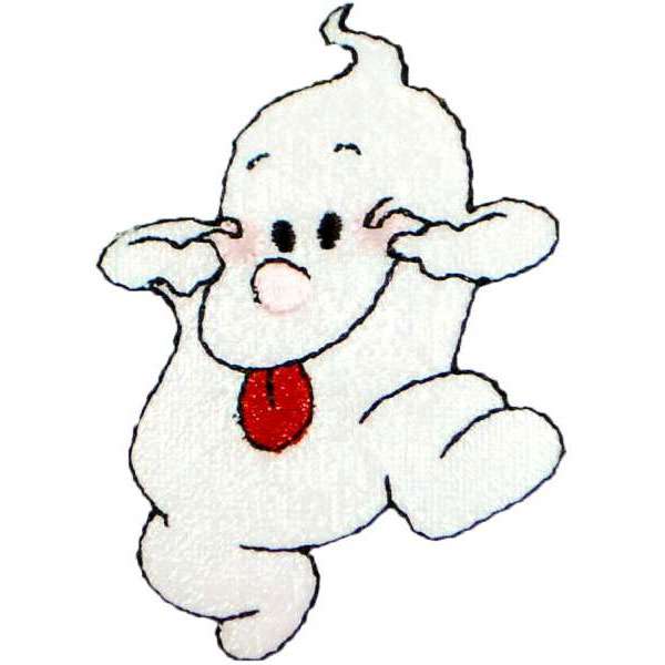 Halloween Silly Ghost Iron-on Applique/Patch - Multi Colors Iron-on Embroidered Appliques