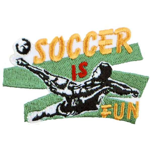 Soccer is Fun Sport Embroidered Iron-on Applique/Patch - Multi Colors Appliques