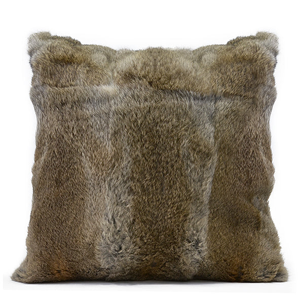 Rabbit Fur Pillow 20"X20" Cover Variegated Brown Accessories