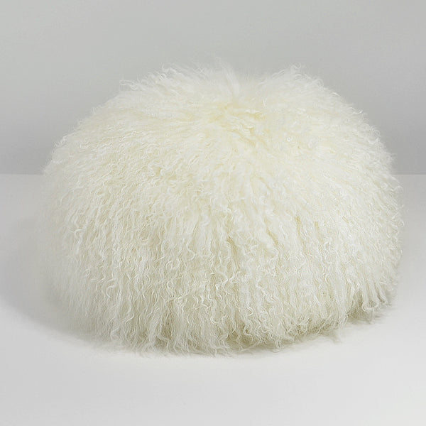 Mongolian Sheep Round Pillow Cover 16" diameter - Natural Accessories